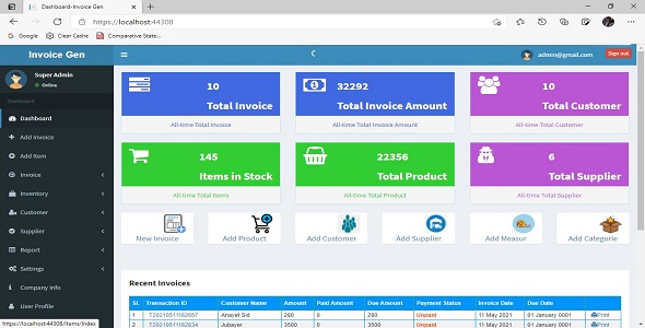 ✅ Invoice Gen(Invoice Generation and Management) using .Net Core and EF: Price: $29